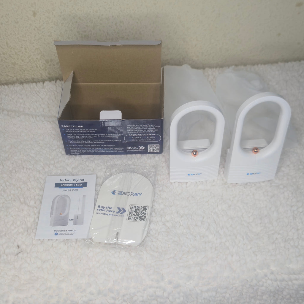 Dropsky Electric Fly Trap Indoor Plug-In Bug Catcher w/ Glue Cards 2 Pack