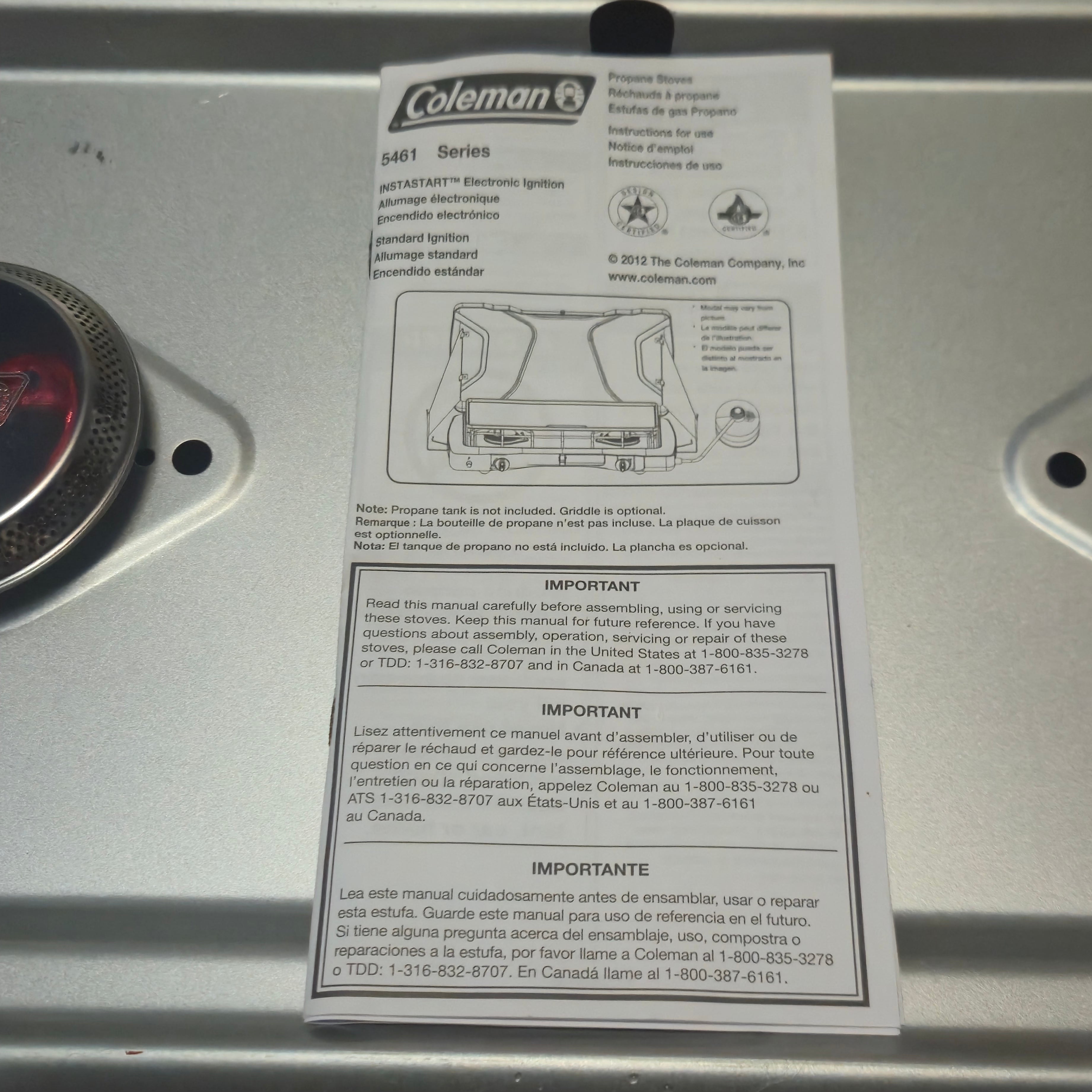 Coleman 5461 Propane Camping Stove 2 Burner Instastart Portable Camp Stove
